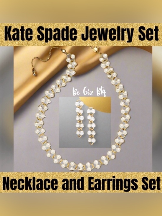 kate spade Jewelry - Kate Spade Authentic Vintage White Multi Nouveau Pearls Necklace & Earrings Set